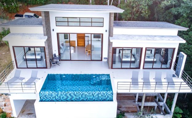 New 3 Bedroom Modern Sea View Villa in Chaweng Hills