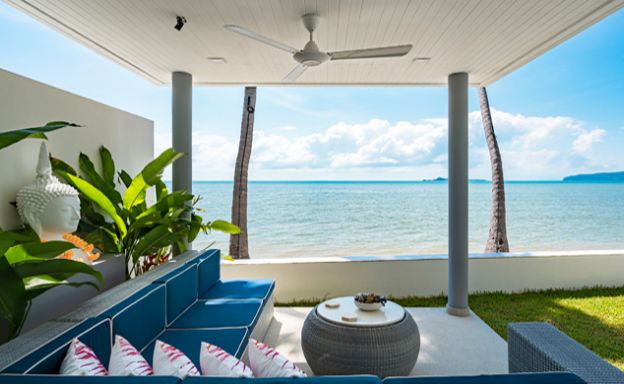Beautiful 3 Bed Beachfront Villa For Sale on Laem Set