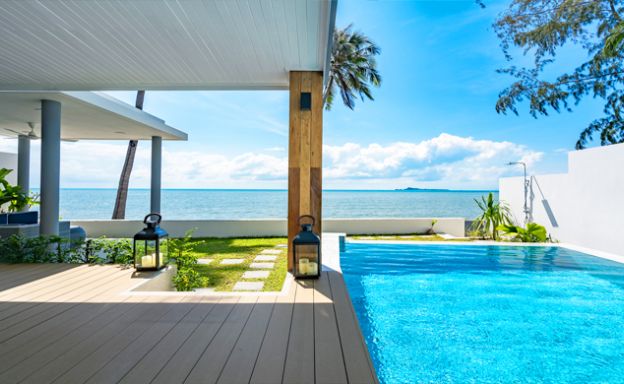 Beautiful 3 Bed Beachfront Villa For Sale on Laem Set