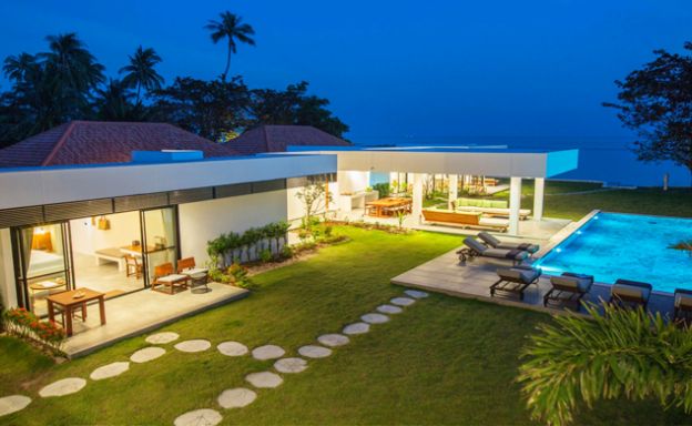 Beachfront 7 Bed Villa on Peaceful Laem Sor Beach