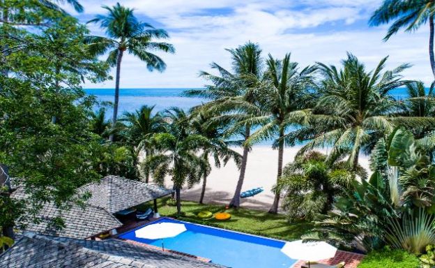 Tropical Beachfront 4 Bedroom Pool Villa in Laem Sor