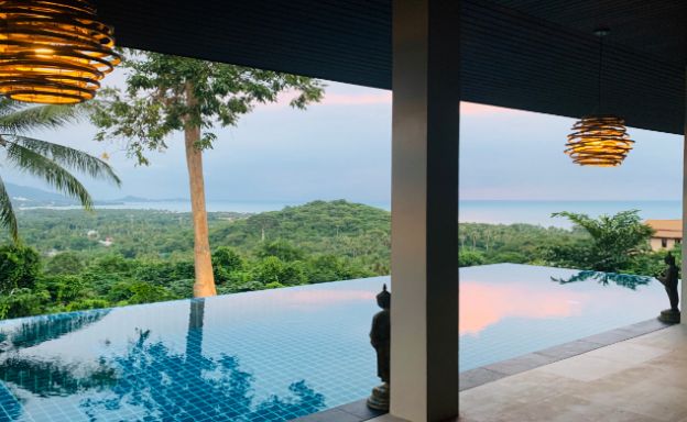 Sunset Sea view 2 Bedroom Luxury Villa in Laem Set