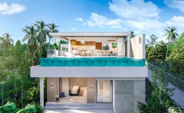 New 3 Bed Sea View Luxury Pool Villas in Bophut