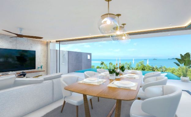 New 3 Bed Sea View Luxury Pool Villas in Bophut