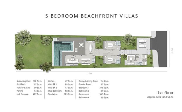 Super Luxury 5 Bed Beachfront Pool Villa in Phuket