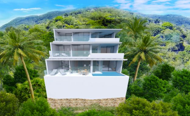 New Modern 2 Bed Sea View Pool Apartments in Lamai