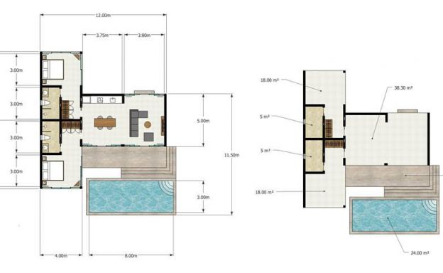 Modern Sea View 2 Bedroom Pool Villa in Chaweng
