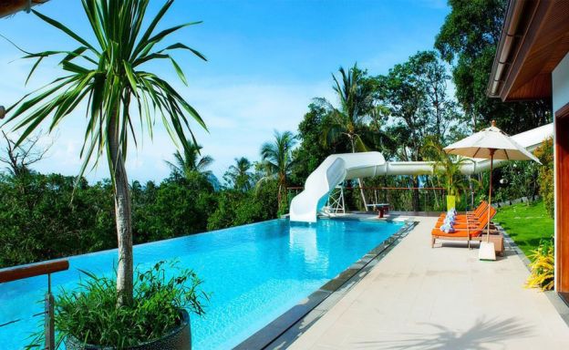 Unique Waterslide Tropical Pool Villa in Bang Por